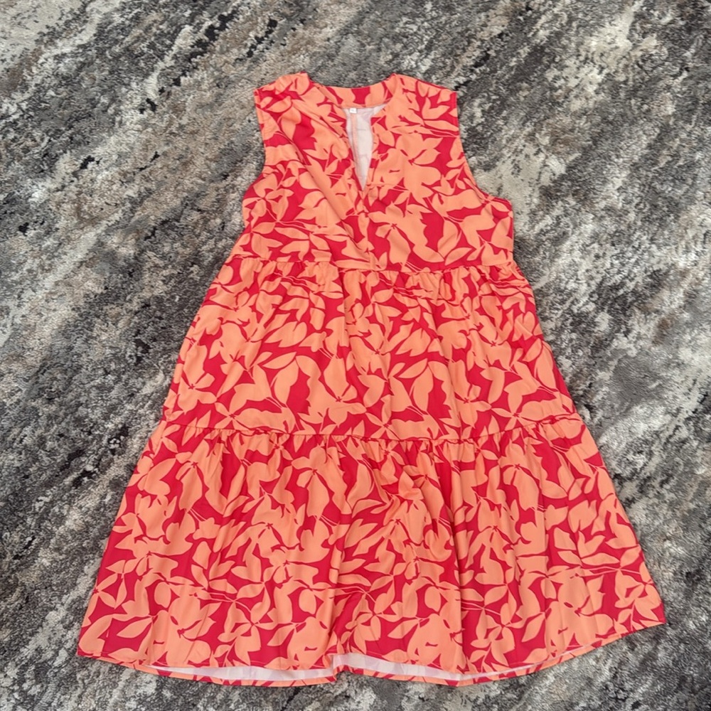 Amazon Red and Orange Kids Dress